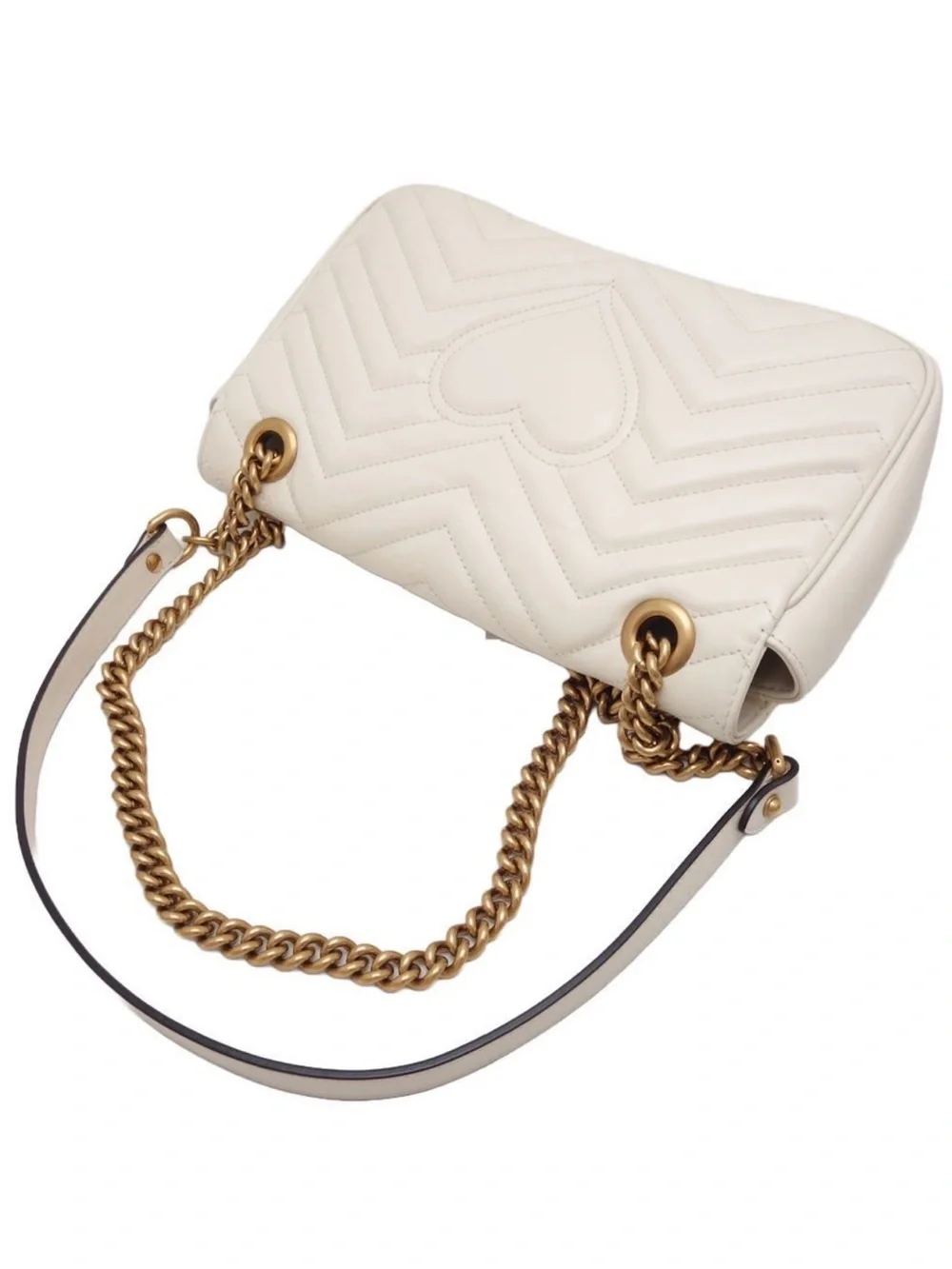 Gucci Small GG Marmont Shoulder Bag in Off-White with Gold Hardware - Picture 4 of 4